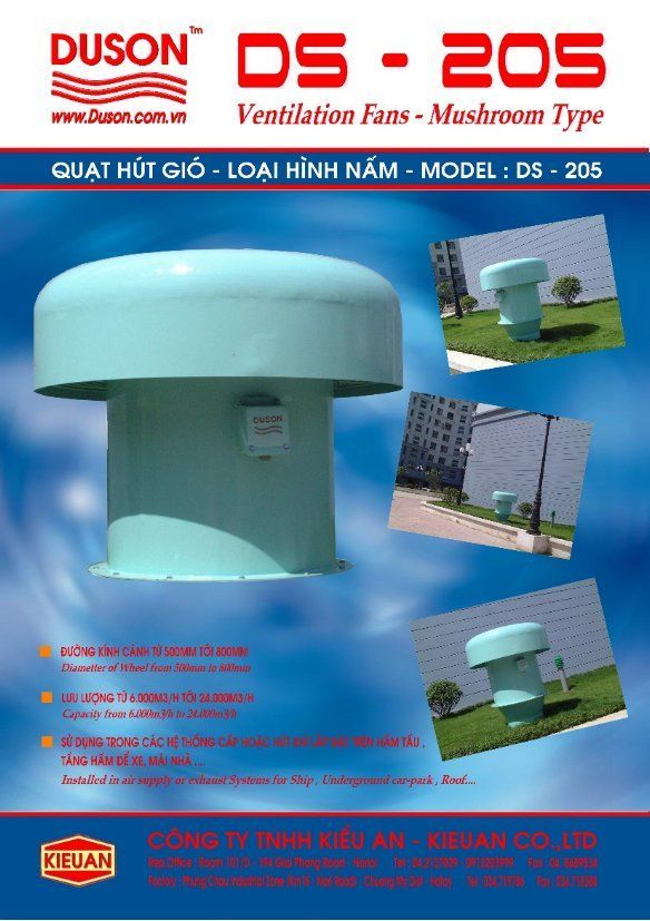 Quạt hút tầng hầm hình nấm DS-205-600-4P3